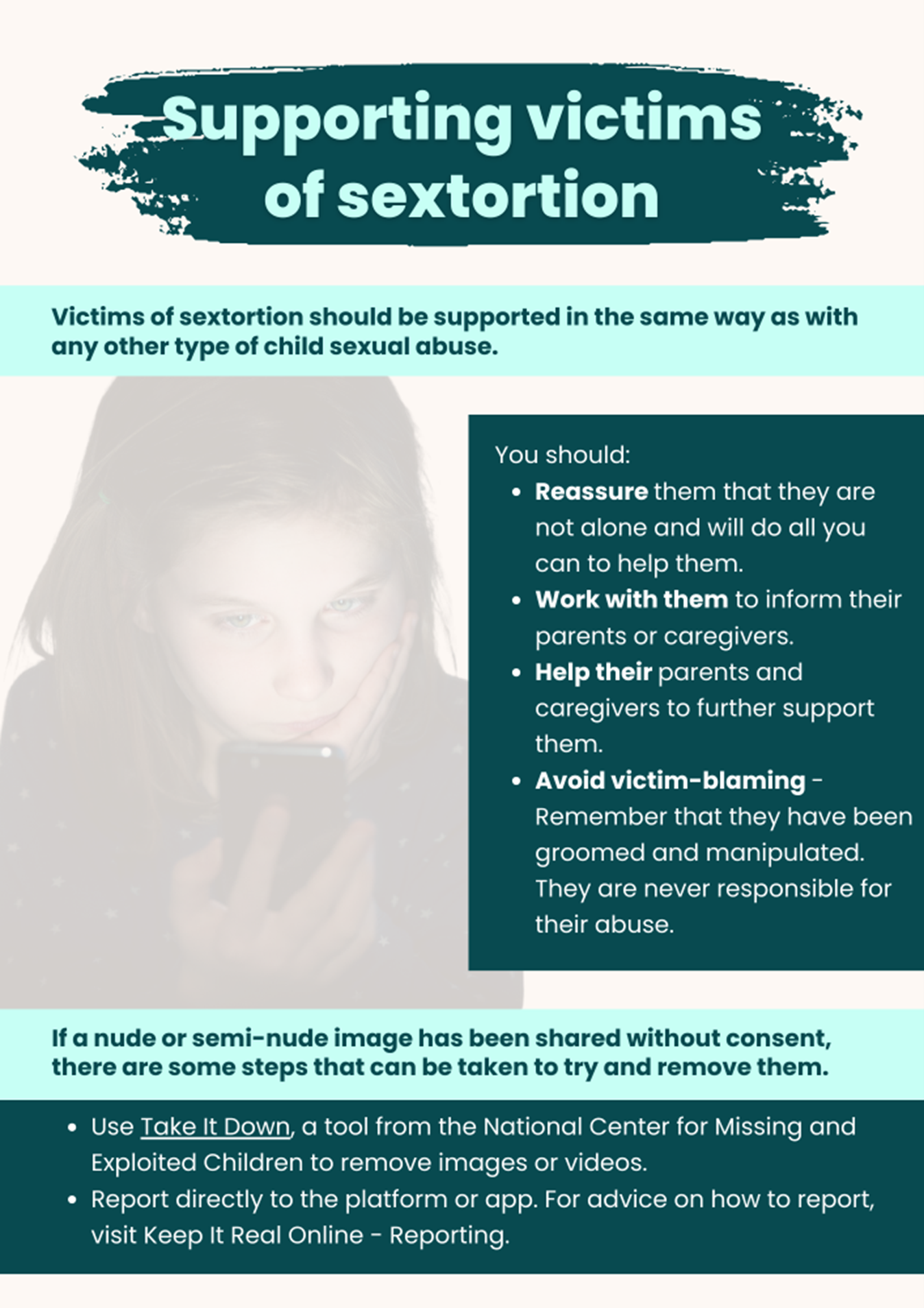 Supporting victims of sextortion