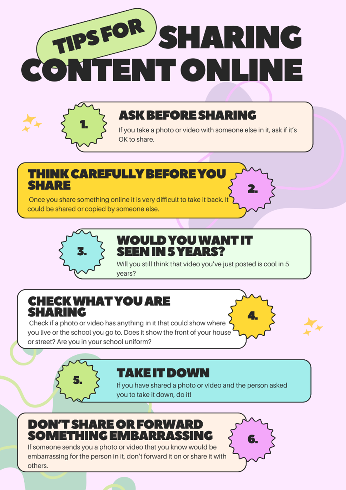 Tips for sharing content online